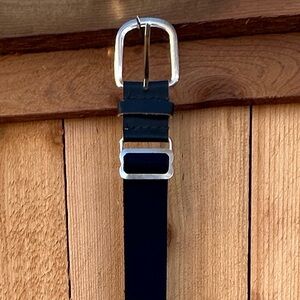 Sleek Navy Kids Belt with Silver Buckle